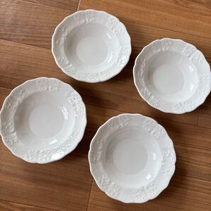 ヘレンド バロックホワイト4枚セット 洋食器 美品