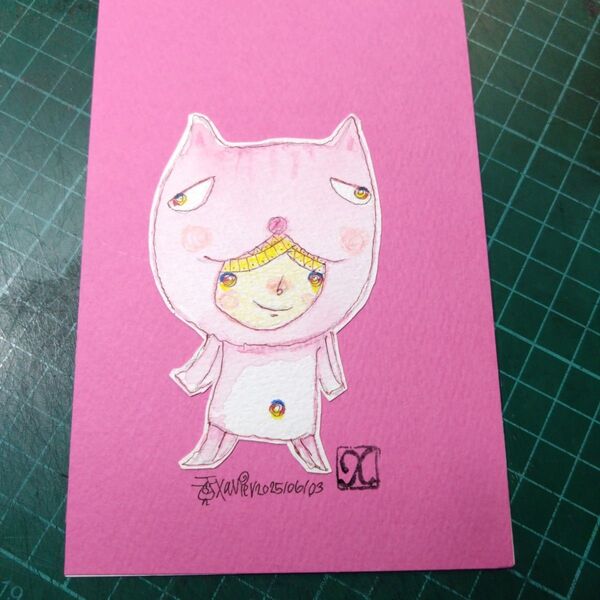 【ザビちゃん】【原画肉筆】やわらか・ねこ