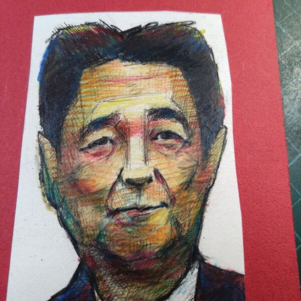 【ザビちゃん】【原画肉筆】安倍晋三総理大臣