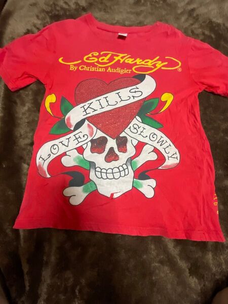 (archive)Ed Hardy by Christian Audigier Tシャツ スカルラインストーン y2k