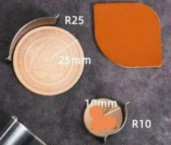 レザークラフト 加厚R角抜き型 円弧 エンドポンチ 10個セット
