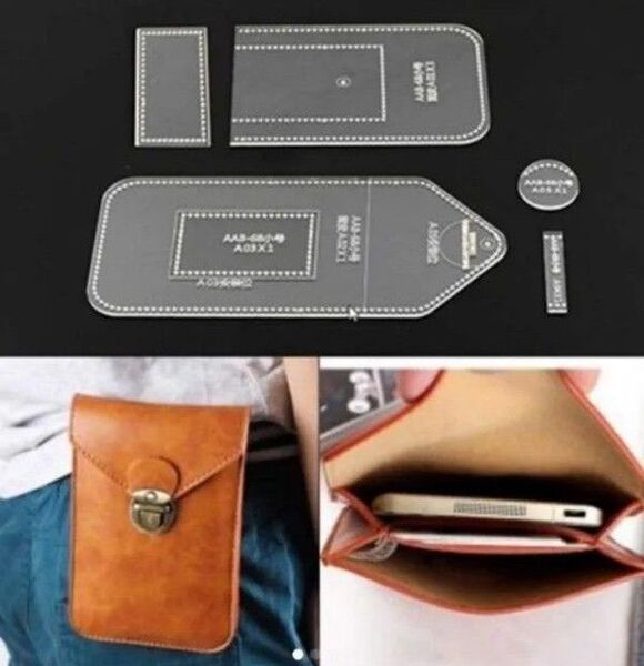 男性用 スマホケース 透明 アクリル型セット レザークラフト 型紙