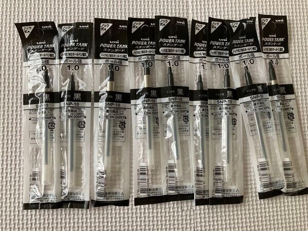 uni POWERTANK パワータンク 加圧ボールペン替芯 1.0mm ノック式用 SNP-10 ブラック 9本 EQ