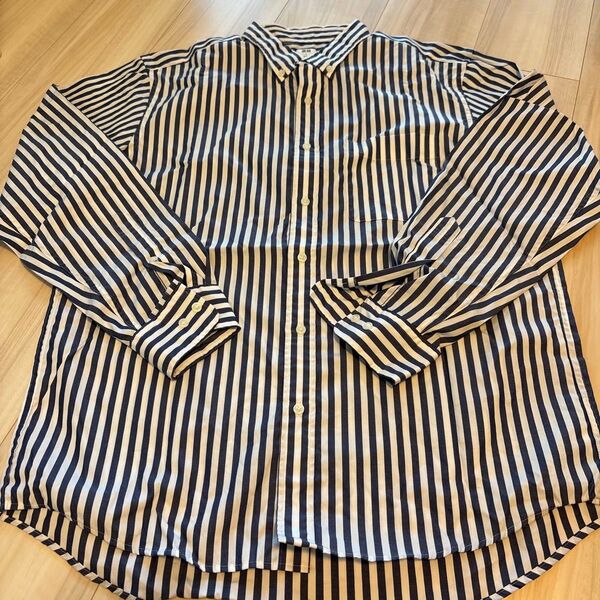 ストライプシャツ UNIQLO L ネイビー