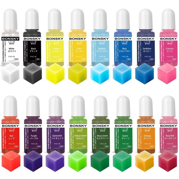レジン 着色剤 レジン液 エポキシ樹脂 着色剤 マカロン色-16色*10mlUVレジン用染料 着色剤 レジン 着色料 レジン液