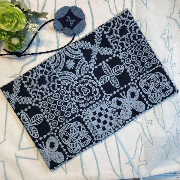 ミナペルホネンforest tile A6 文庫本カバー ほぼ日手帳カバー ハンドメイド