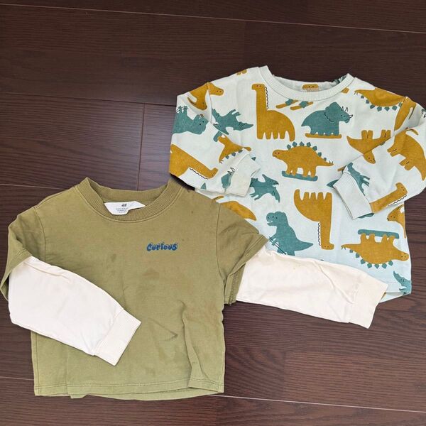 アカチャンホンポ エイチアンドエム トレーナー Tシャツ 男の子 恐竜 90 長袖Tシャツ