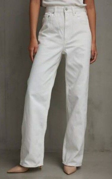 新品 H&M ハイウエスト ワイドパンツ ワイドデニム