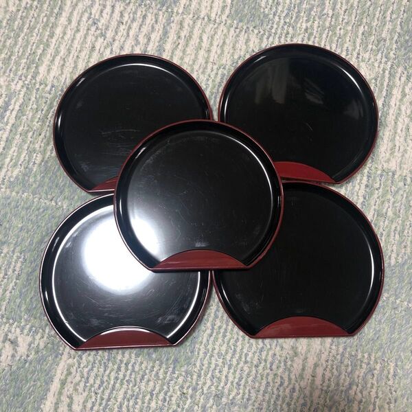 ☆5枚組☆茶道具 銘々皿 菓子器 漆器 菓子皿