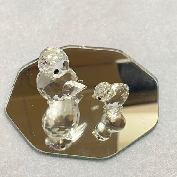 スワロフスキー SWAROVSKI 置物アヒルの親子