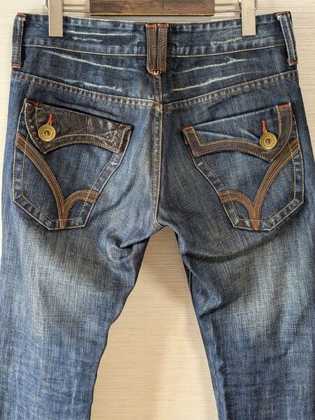 BACK NUMBER ダメージ加工 ブーツカットデニム タグサイズ30in