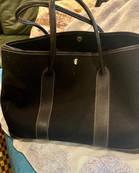 トートバッグ HERMES エルメス ブラック ガーデンパーティ バッグ ハンドバッグ