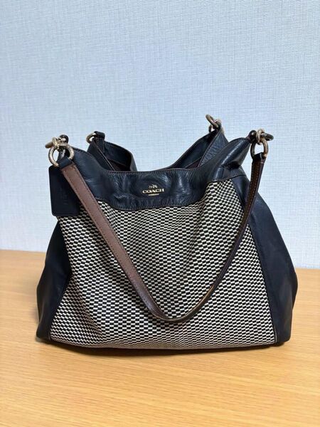 COACH ショルダーバッグ ハンドバッグ ブラック チェック柄