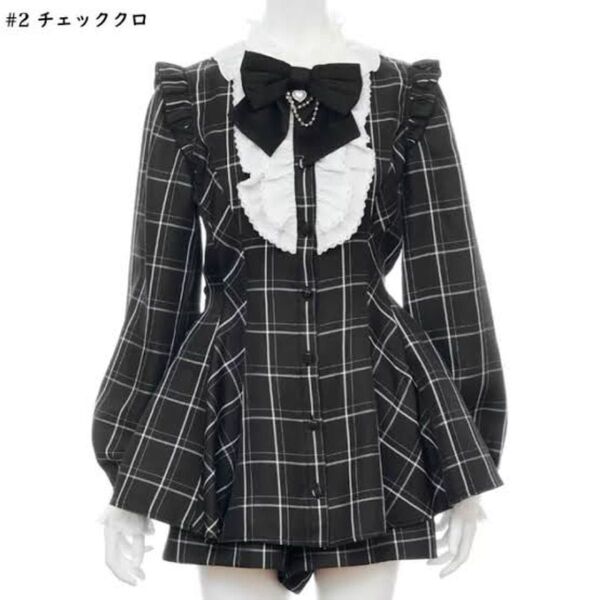 Secret Honey シーハニ セットアップ 長袖 黒 チェッククロ