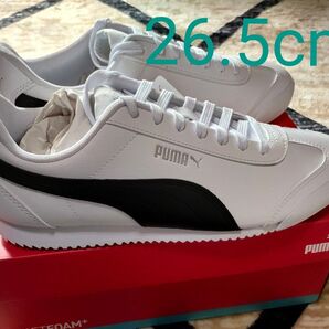 プーマ PUMA スニーカー TURINO FSL カラー ホワイト×ブラック サイズ 26.5cm メンズ●プレゼント付き