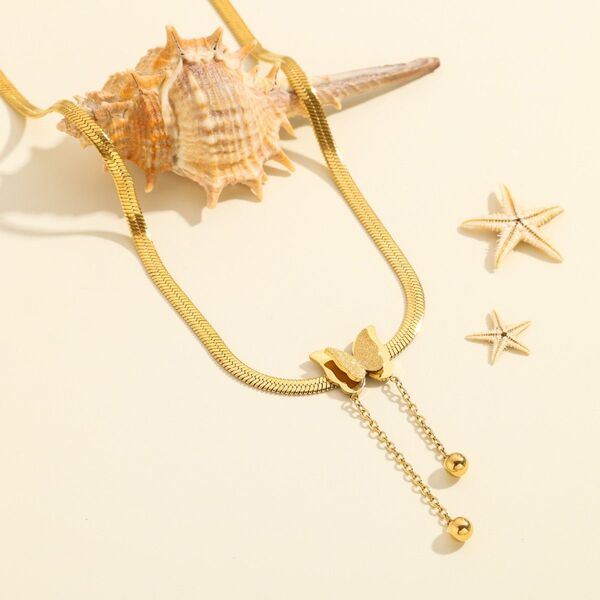 蝶モチーフ ゴールドトーン アンクレット 豪華 ネックレス イヤリング アクセサリー ブローチ ゴールドカラー
