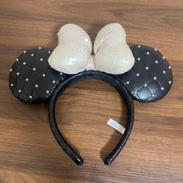 カチューシャ ディズニー ミニー TDR ミニーマウス ディズニーリゾート リボン ブラック パール