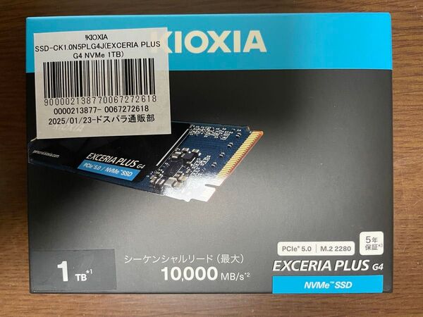 キオクシア PCIe Gen5x4 EXCERIA PLUS G4 SSD-CK1.0N5PLG4J 1TB NVMe 中古