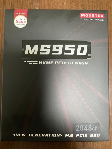 Monster Storage MS950G70PCIe4-02TB 2TB SSD PCIe Gen 4x4 NVMe 中古