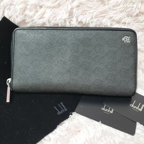 dunhill ダンヒル ロゴ総柄 ラウンドファスナー長財布 極美品