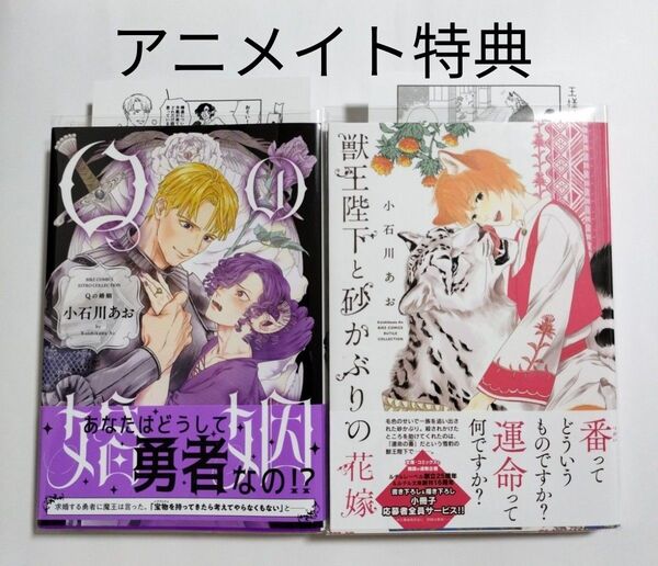 Qの婚姻 獣王陛下と砂かぶりの花嫁 小石川あお アニメイト 特典 ペーパー BL新刊