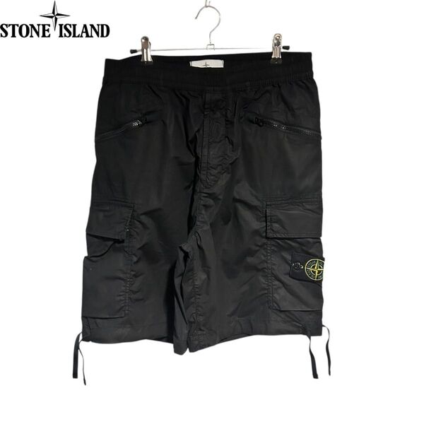 STONE ISLAND Bermuda Cargo Shorts 美品 バミューダ ショーツ ハーフ カーゴパンツ ブラック