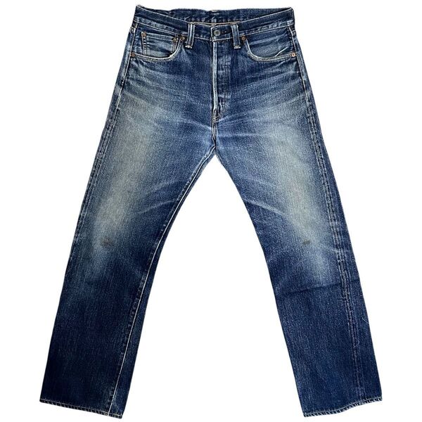 美色!日本製 Levi'sリーバイス 501XX 47501 ヴィンテージ復刻 W34 ビッグE BigE 濃紺デニム 色落ち抜群