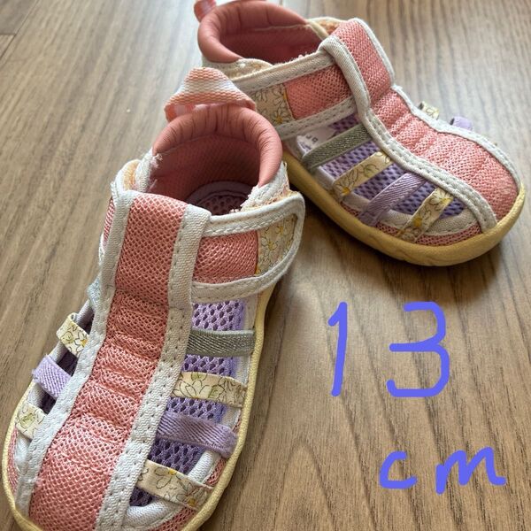 イフミーベビーサンダル 13cm 女の子 ピンク 花柄