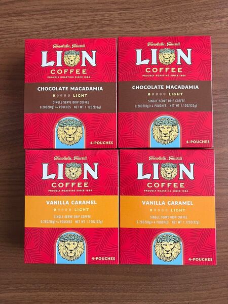 ライオンコーヒー チョコレートマカダミア バニラキャラメル LION COFFEE 4箱分