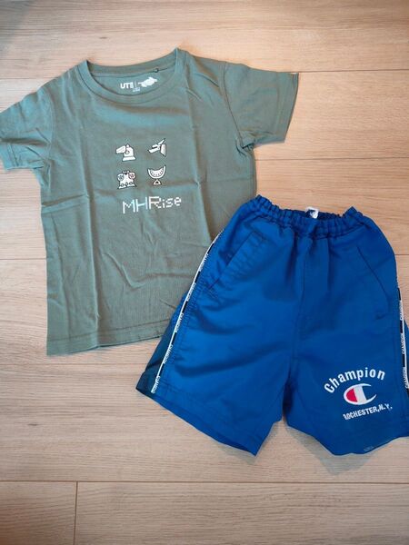 ユニクロ モンハン Tシャツ110とChampionショートパンツ100 セット