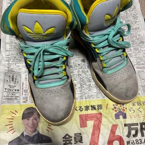 adidas アディダス スニーカー ハイカット 27.5cm 当時の物 00年代 Y2K 状態良好 グリーン オールドアディダス