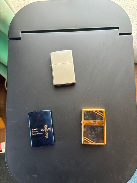 zippo ジッポー ライター オイルライター 喫煙具 ジッポ 喫煙グッズ プレゼント 3点セット ゴールド ネイビー シルバー