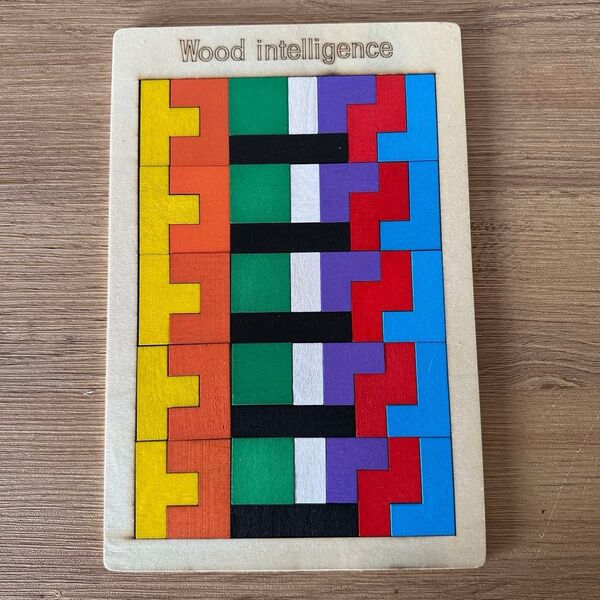 Wood intelligence パズル 知育玩具 木製 おもちゃ キッズ テトリス パズル