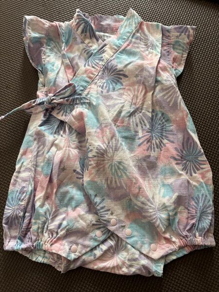 apres les cours 花火柄 ロンパース 浴衣 70〜80㎝