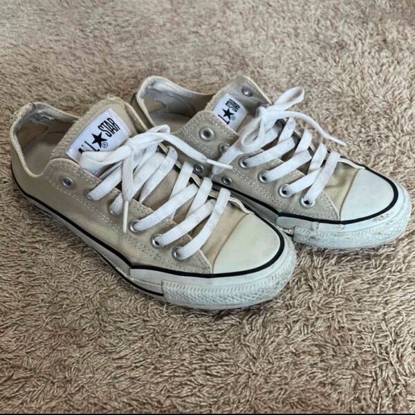 コンバース CONVERSE ALLSTAR オールスター ベージュ 茶 茶色 スニーカー 23.5 靴 シューズ レディース