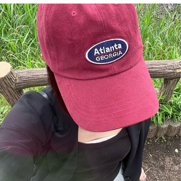 キャップ 赤 古着 バーガンディ 帽子 CAP