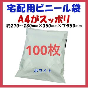 ※宅配ビニール袋 A4横27~280㎜×縦340㎜+フタ50㎜ 100枚