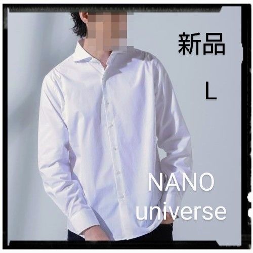NANO universe【新品】「N SHIRTS」AntiSoaked(R)汗染み防止ホリゾンタルカラーシャツ長袖