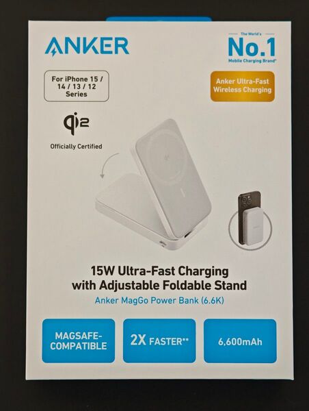 Anker MagGo Power Bank (6600mAh) モバイルバッテリー Qi2対応 ワイヤレス充電 PSE認証済