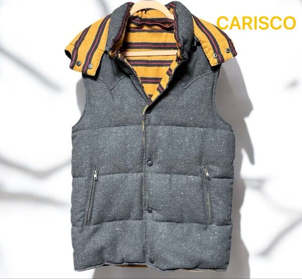 CORISCO リバーシブル中綿ベスト メンズ L チャコール フード脱着 美品