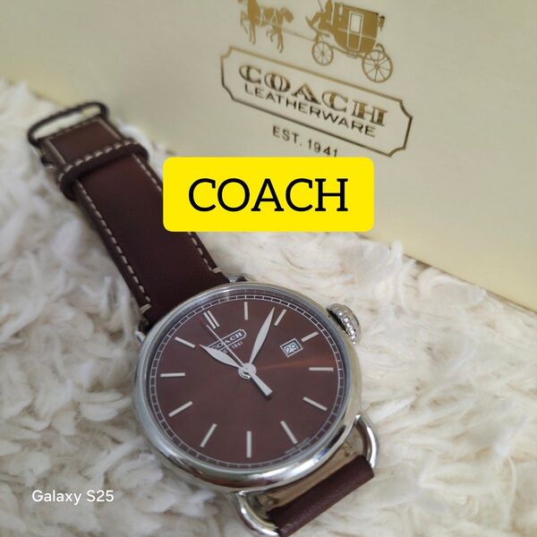 最終値下げCOACH コーチメンズユニセックス腕時計クオーツ、アナログ、レザー
