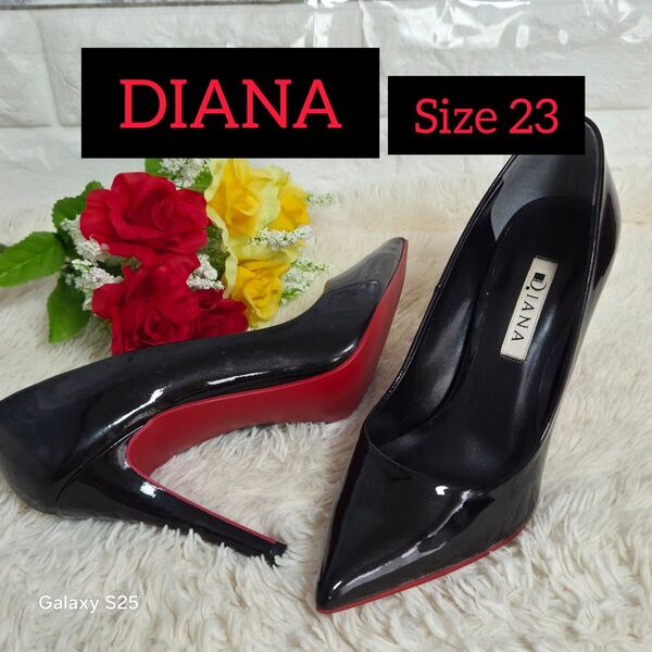 DIANA ダイアナエナメルパンプス レッドソールピンヒール