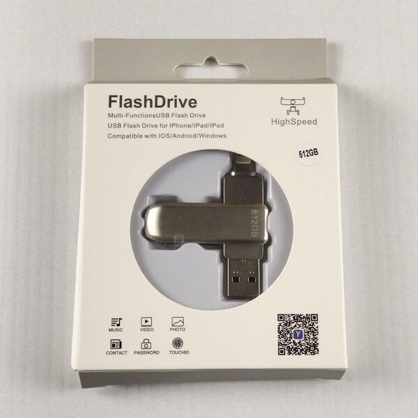 iPhone用 USBメモリ 512GB 2in1 データ移行 usb lightning USB端子
