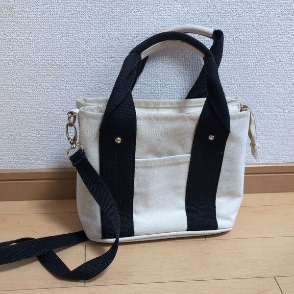 トートバッグ ファスナー付き 2way ショルダーバッグ