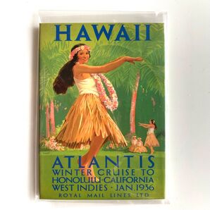 【 新品未使用品 HAWAII ハワイ 購入 ハワイアン アトランティスクルーズ フラダンス フラダンサー アート マグネット 】