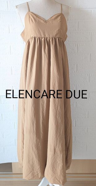 【試着のみ】ELENCARE DUE エレンカーレデュエ バルーン キャミワンピース オレンジ色 フリーサイズ