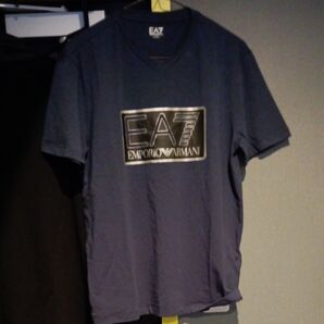 週末クリアランスセール!☆Emporio Armani ☆Tシャツ ブラック Mサイズ☆新品未使用☆タグ色落ちあり☆店頭9900円
