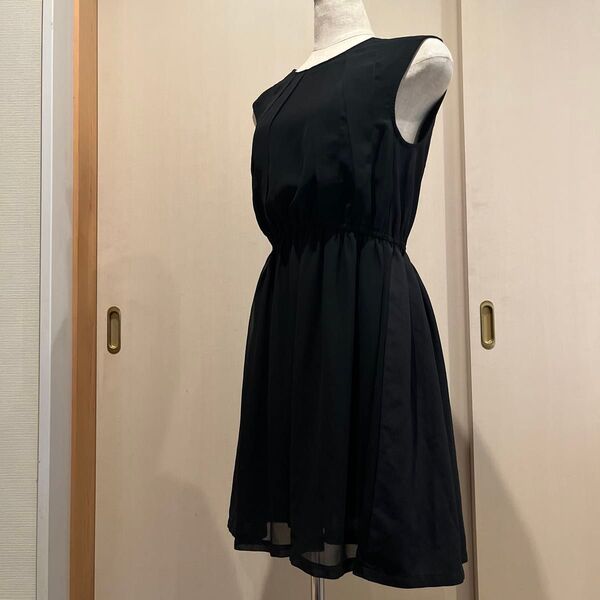 AG by aquagirl エージーバイアクアガール ワールド 黒 シアー ノースリーブ ワンピース S ドレス ノースリーブ