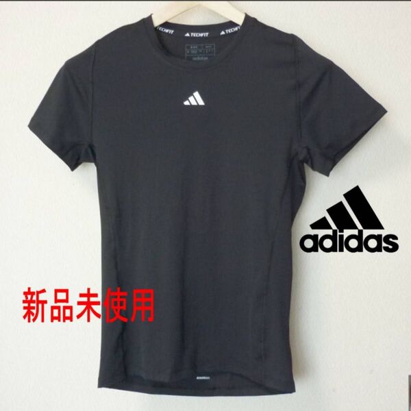 新品正規品M★アディダス adidas 黒 テックフィット トレーニング 半袖 メンズ Tシャツ ブラック