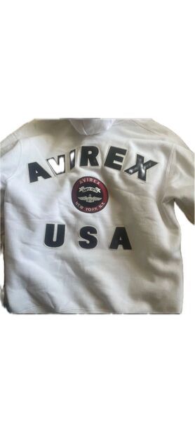 AVIREX パーカー 白 USA ロゴパーカー